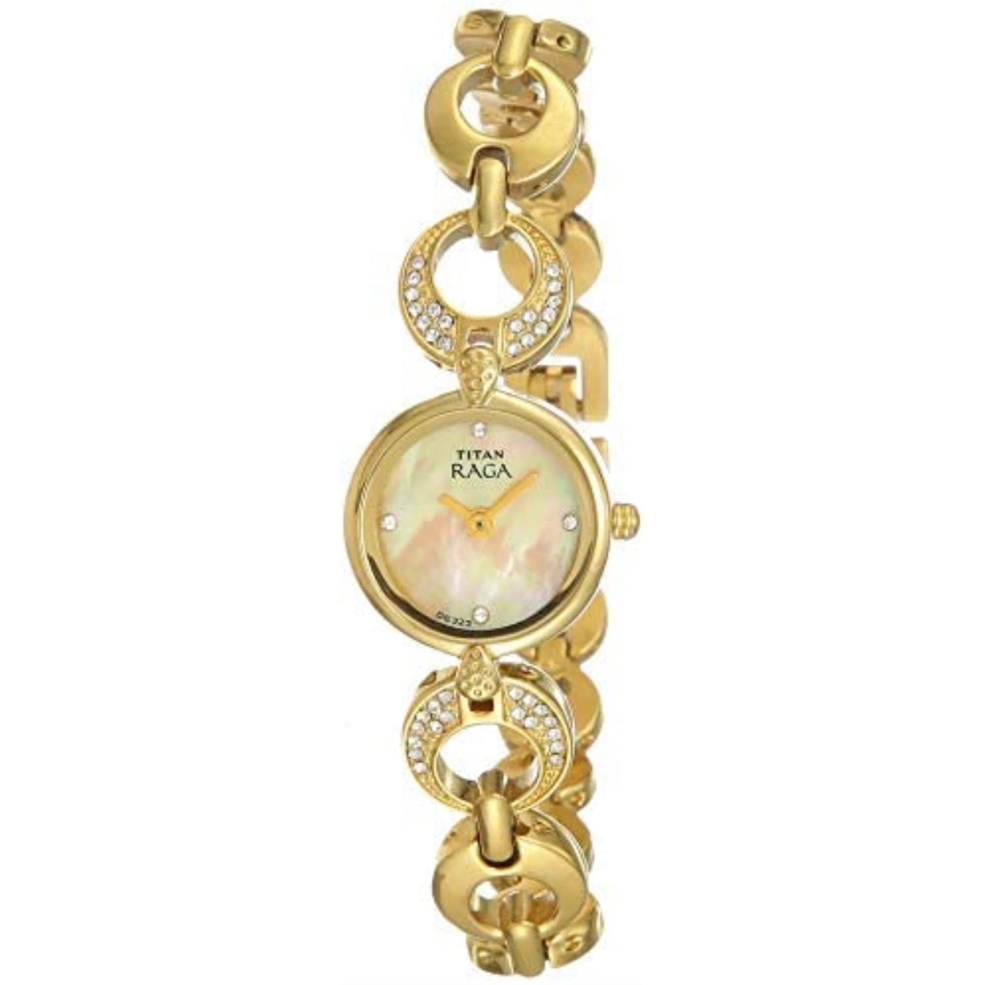Titan Plastic Analog WomenS Watch Nm2444Ym07 / Nl2444Ym07 (Black Dial Gold Colored Strap) (B00SWY51FK) Amazon Price History, Amazon Price Tracker