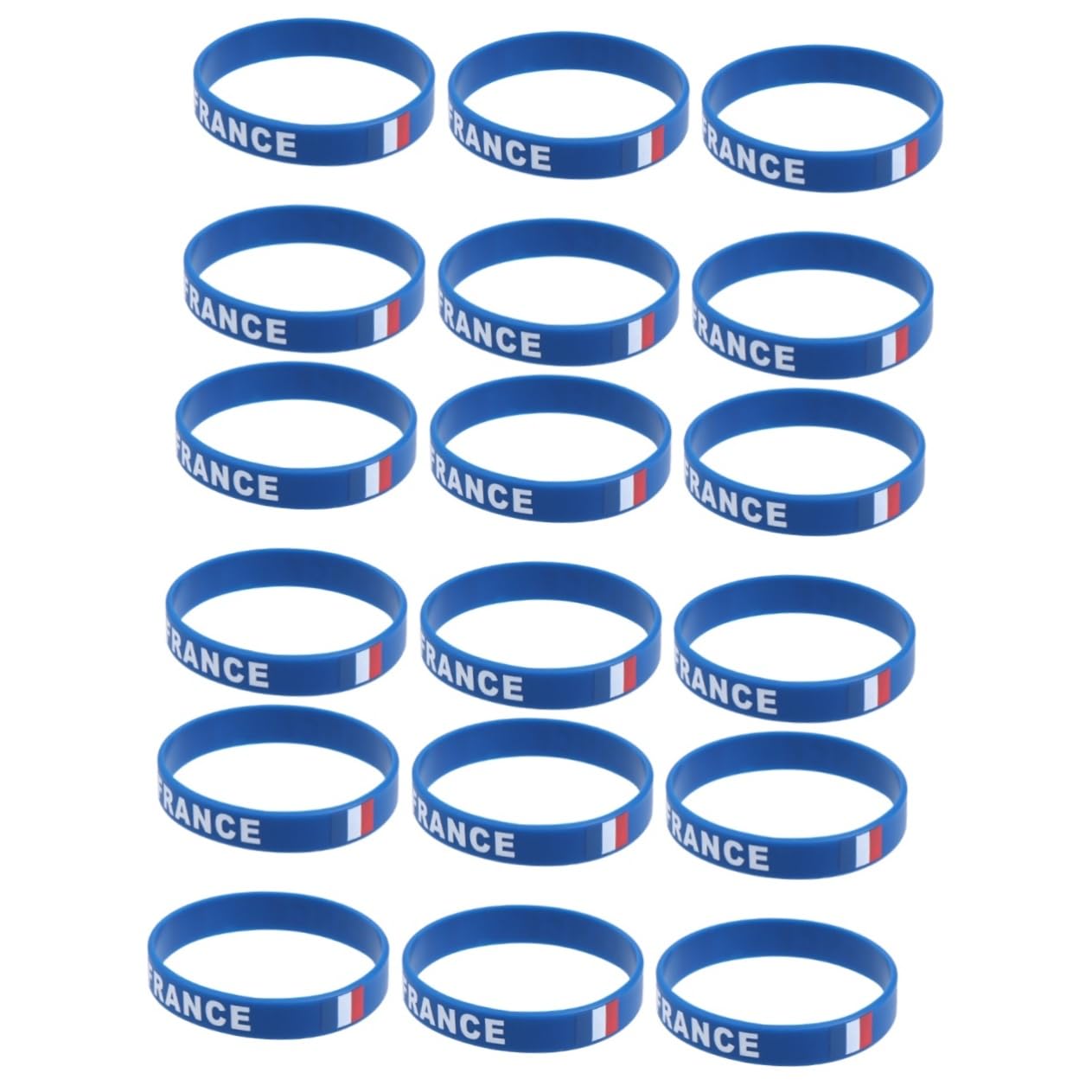 STOBOK Bracelet Silicone Souple Imprimé Drapeau France Taille Unique Accessoire Football Supporter Pour Matchs Sports Internationaux