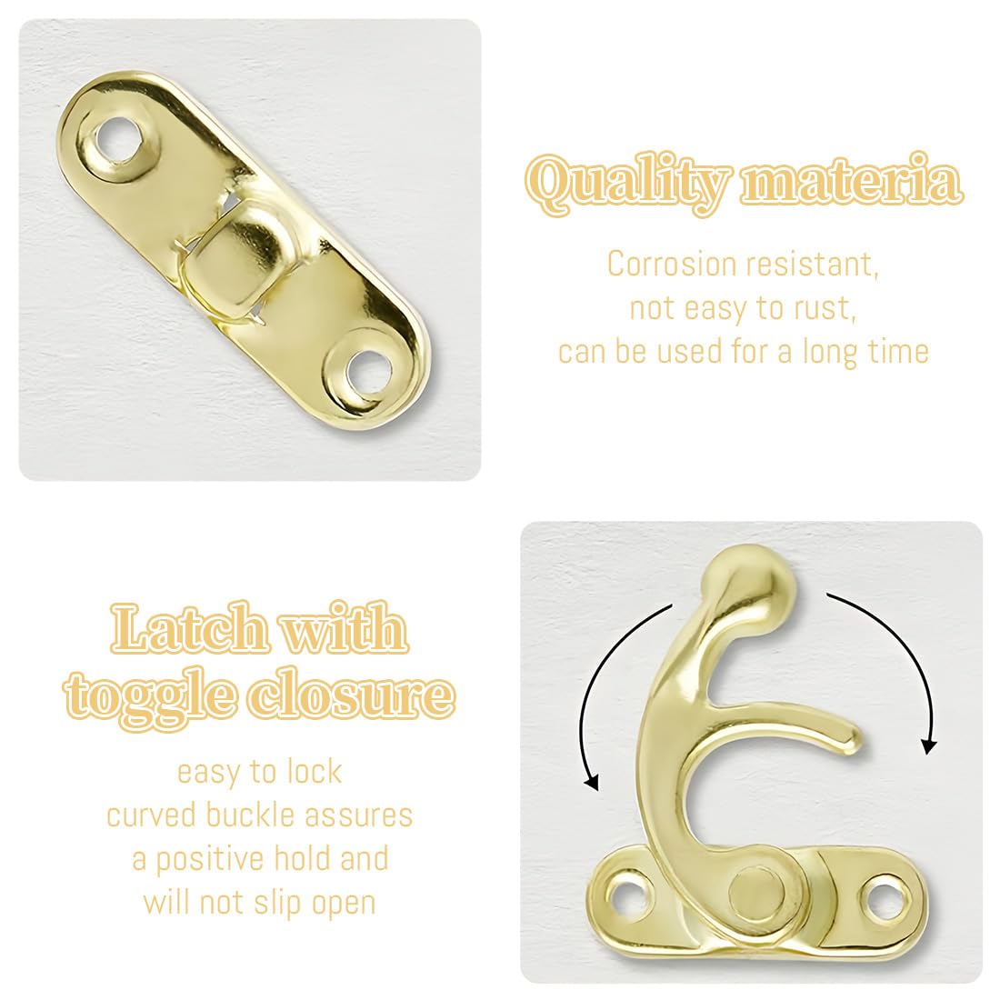 8 Pezzi Antico Hasp, Antico Hasp Gancio,Hasp Antico Legno,Gancio a Scatto Hasp,oro Scatola di Legno Hasp,Antico Hasp,Bronzo Hasp,Hasp Gancio,per Portagioie,Scatole Regalo,Scatola in Legno