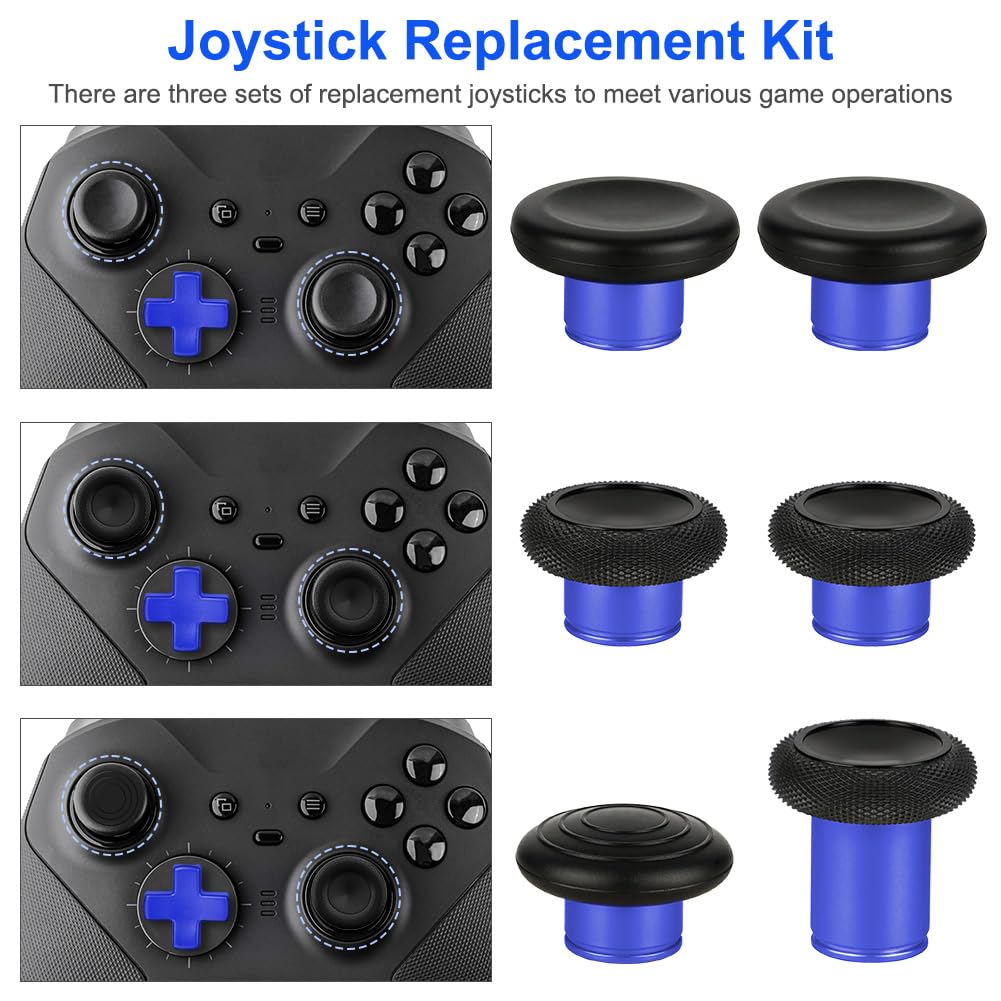 AXFEE 13 en 1 Metal Thumbsticks, Joysticks avec D-Pad Bouton Palettes magnétiques Métal, pour Xbox One Elite/Elite Series 2 Core Manette, Bouton de Remplacement pour Xbox One Elite Series 2