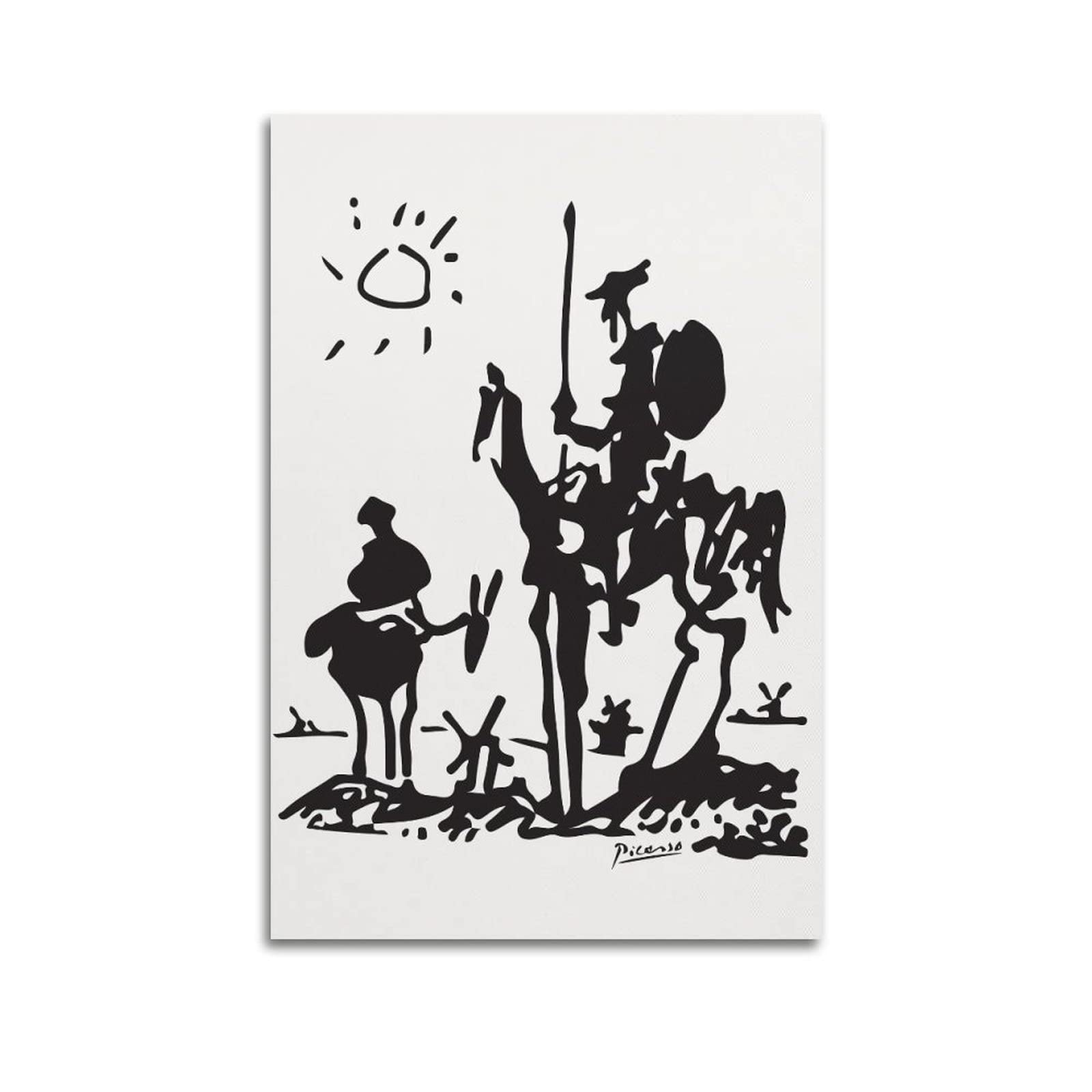 Jaher Unframe-Style Pablo Picasso Paintings - (Don Quixote,1955) Poster Room Aesthetic Print Art Wall Painting Canvas Gifts Modern Bedroom Decor 12X18inch(30X45cm) Size 30