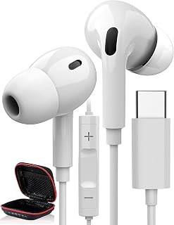 USB C Headphones COOYA Type C Wired Earbuds for Samsung S22 Ultra S23 S21 S20 FE A54 Galaxy Flip5 4 DAC HiFi Stereo Headsets with Mic in-Ear Earphones for iPhone 15 Pro iPad Air 5 Pixel 7 6 OnePlus 11