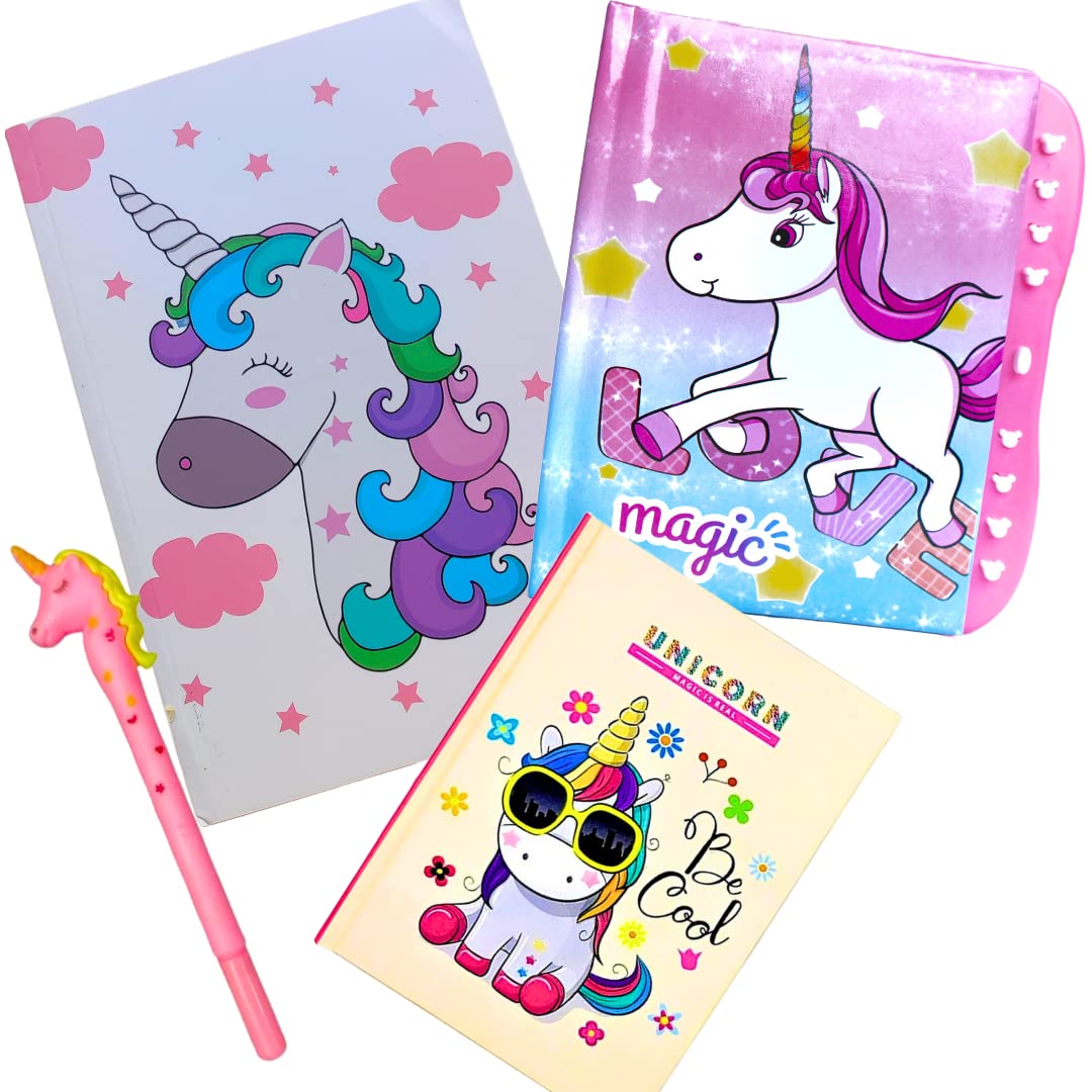 RELIA ONLINE Pack of 3 Unicorn Diaries Combo for Girls | Unicorn PAssword Diary for Kids | Unicorn Ruled Diary with Pen Party Pack Birthday Return Gift Favor (B0C3R4BSXD) Amazon Price History, Amazon Price Tracker