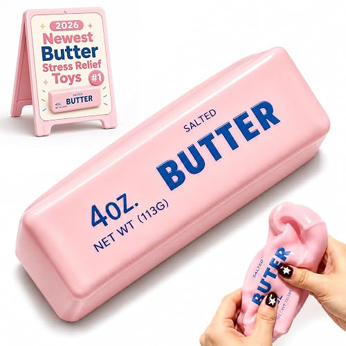 Crunchy Butter Squishy Asmr Bead Filled, Slow Rising Squeeze (Pink Butter)