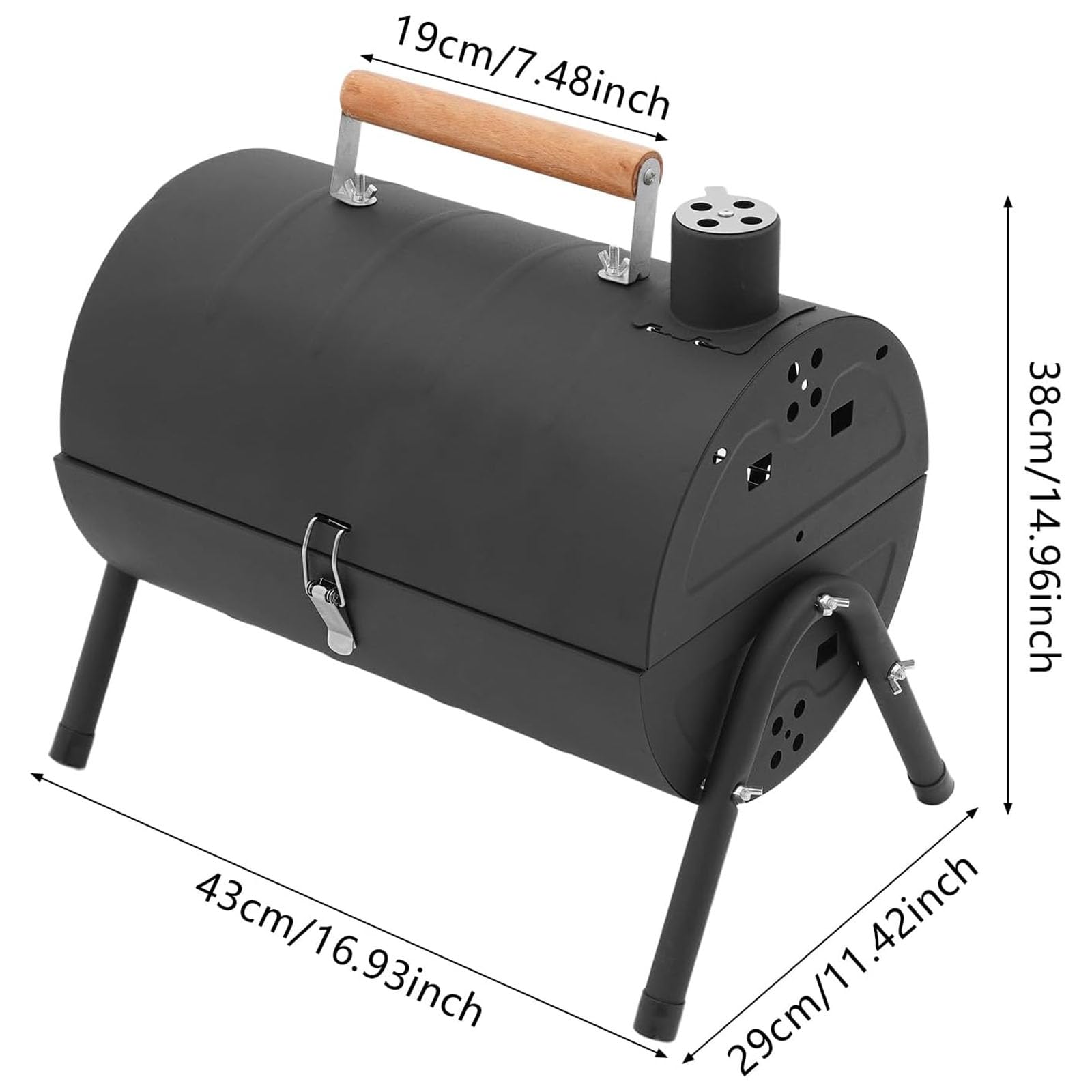 Przenośny grill na węgiel drzewny, składany mini grill do gotowania na zewnątrz, wytrzymały żelazny grill na kemping i imprezę na podwórku, kompaktowa konstrukcja blatu