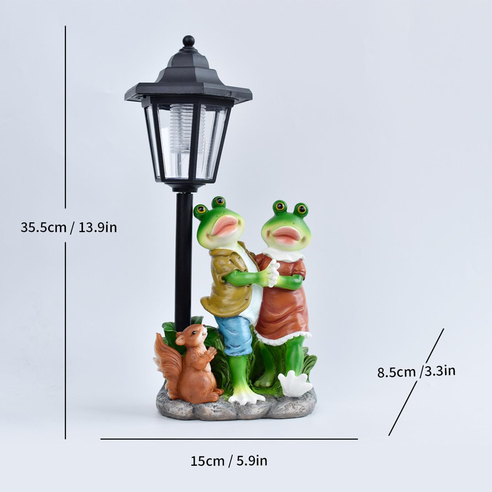 Estatua De Jardín Con Luz Solar Figura de Resina Resistente a la Intemperie | Figuras Decorativas de Césped Para Patio, Porche, Balcón, Césped, Pasillo, Hogar,
