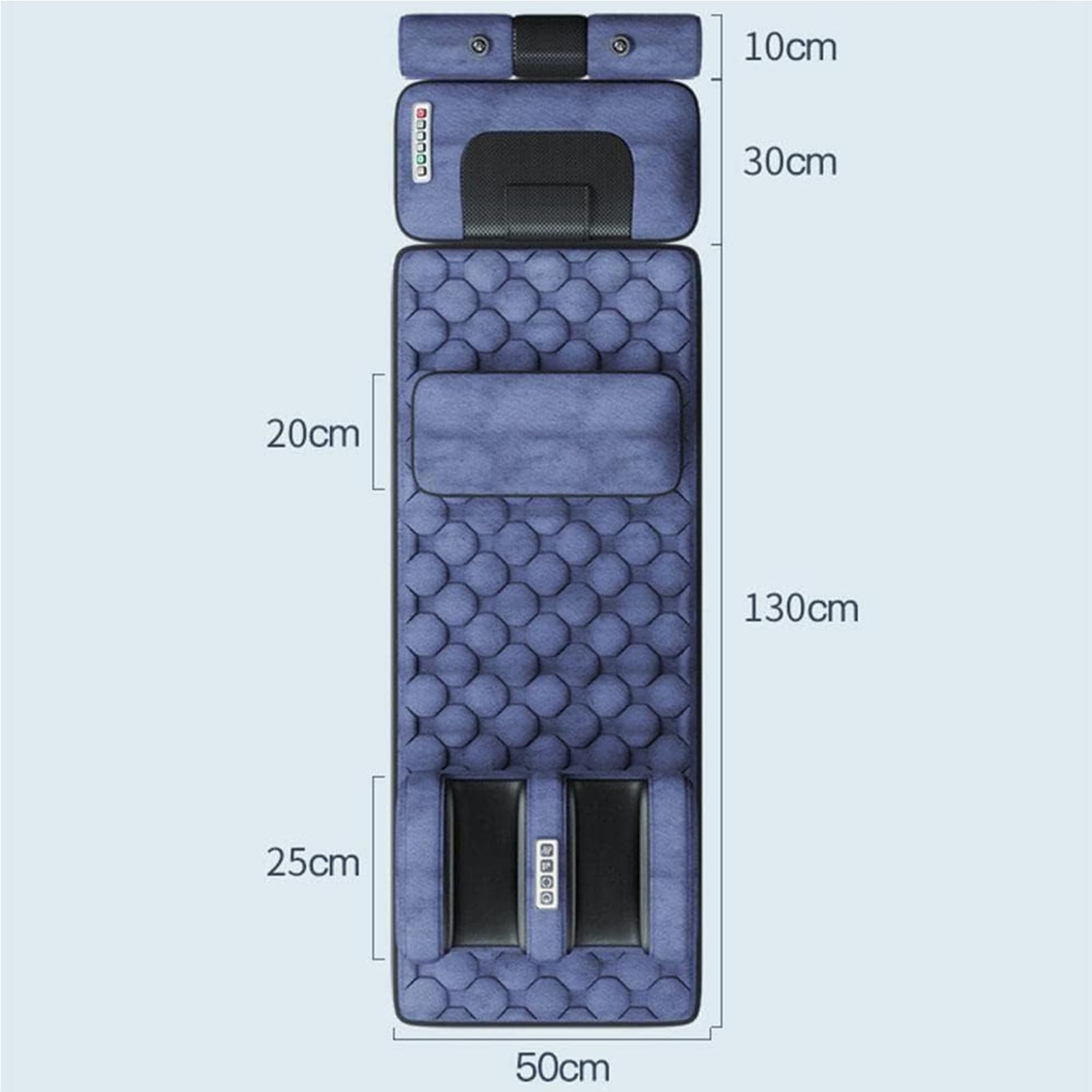 Esterilla de masaje calentada para todo el cuerpo con 20 cabezales de masaje de amasamiento Shiatsu para el cuello, colchón de masaje relajante con 9 modos y 9 almohadillas térmicas de fuerza aju
