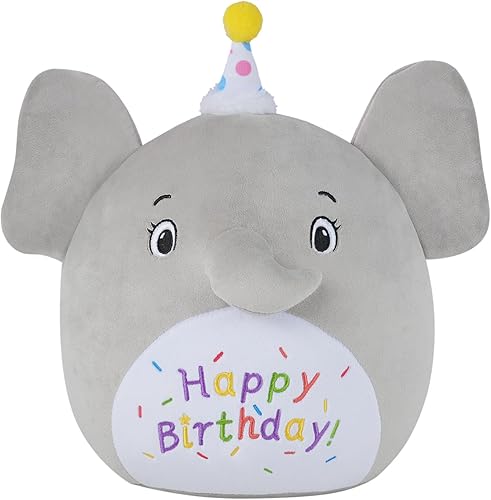 Almohada de felpa de feliz cumpleaños, divertida felpa de 10 pulgadas, decoración de felpa de animal suave y creativa, adecuada como regalo sorpresa