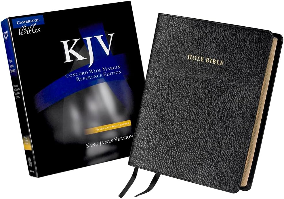 KJV Concord Wide Margin Reference Bible, Black Calf Split Leather, KJ764:XM