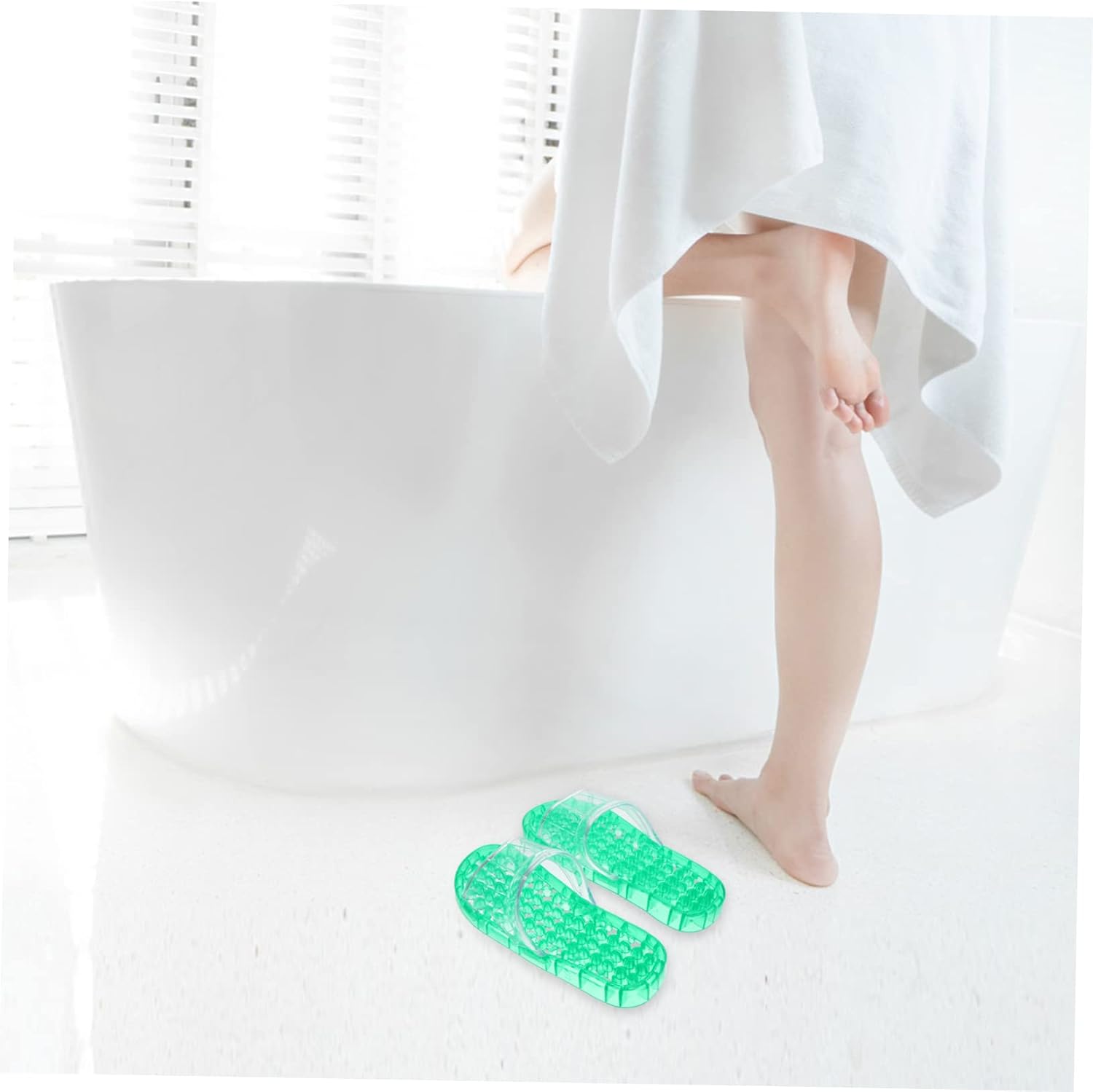 Lightweight Foot Massage Slippers Household Slippers Quick Dry Shower Shoes for Men