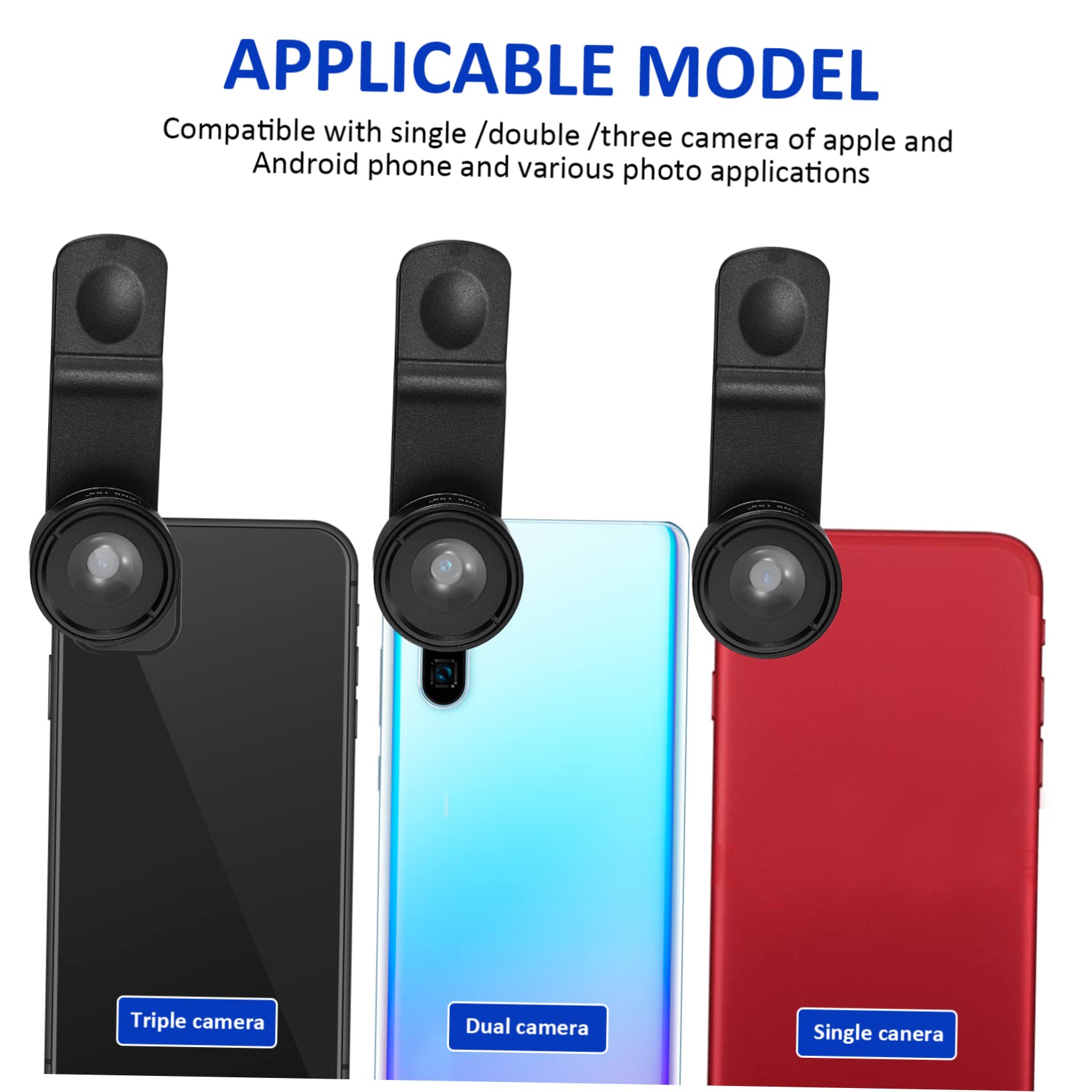 GRIRIW 1Set Mobile Phone Lens Camera Kit Multifunctional with Wide Angle Telephoto Macro and More Compatible with Smartphones and Cameras