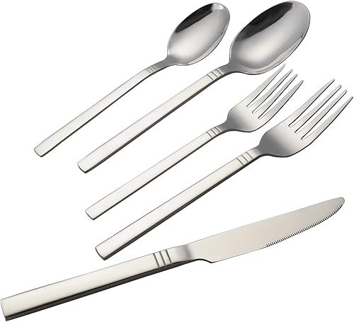 Miniatura 2 de Morcte Cubiertos de acero inoxidable de 80 piezas, servicio para 16