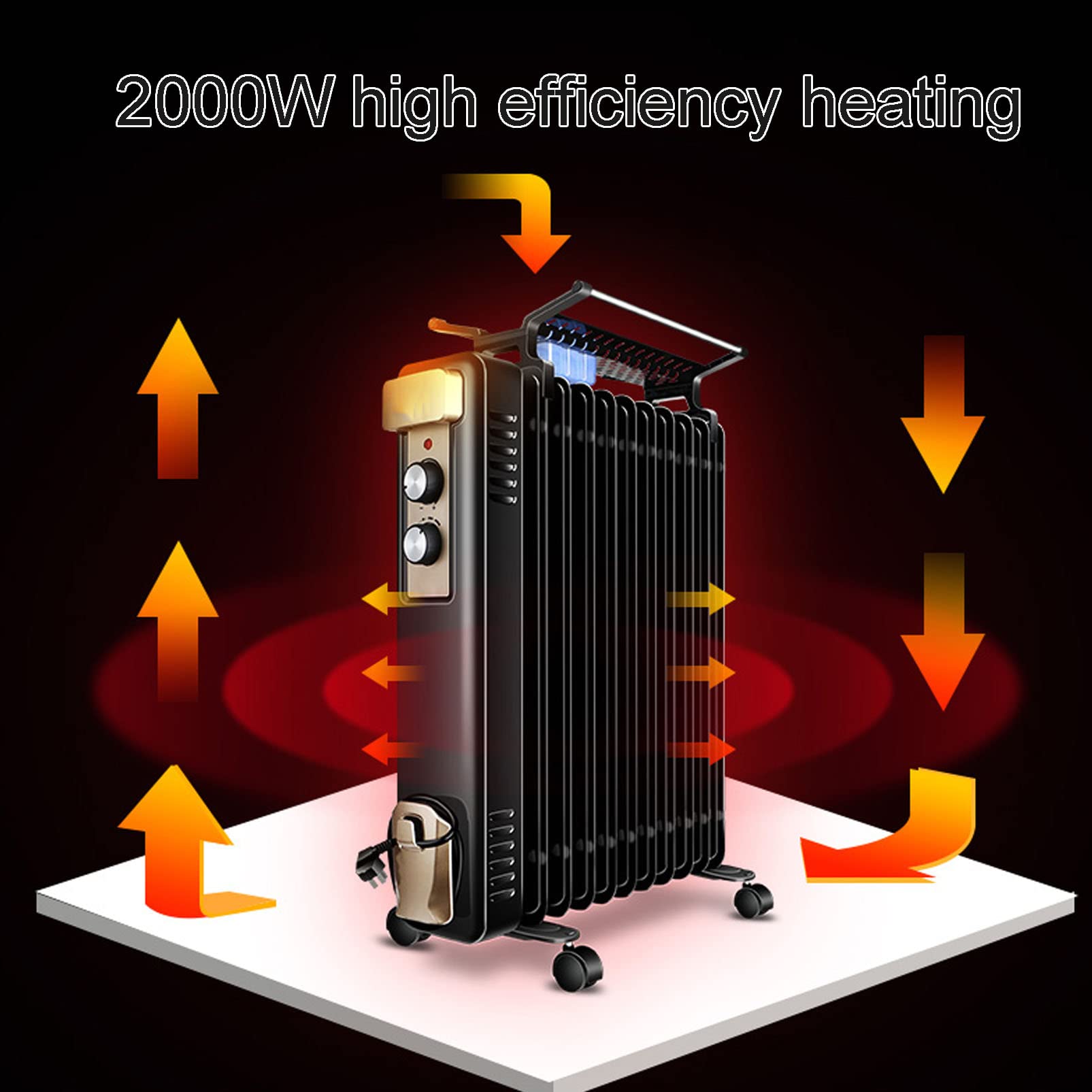 Amazon.co.jp : ラジエーターヒーター、2000W電気ポータブルスペース