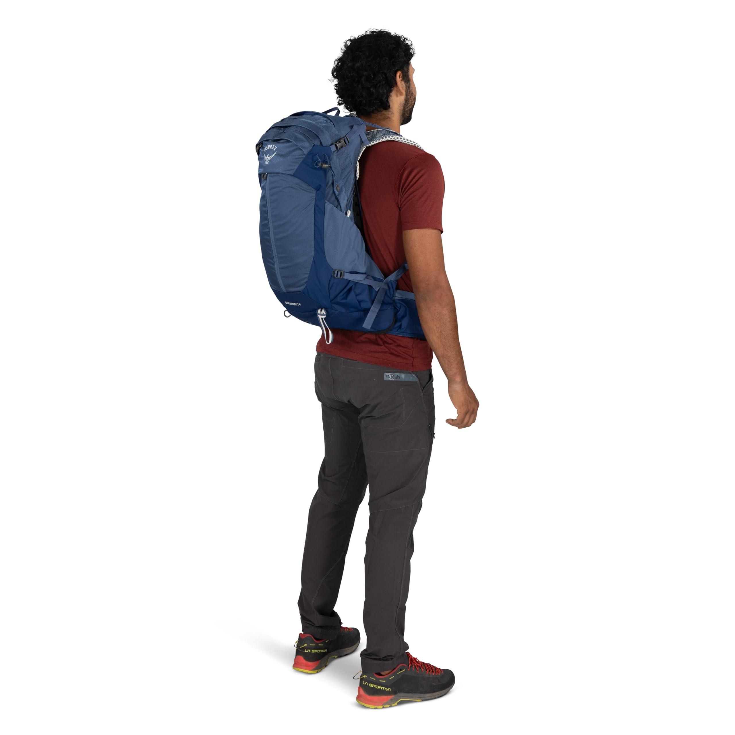 Osprey Stratos - Mochila de senderismo para hombre (paquete de 1), Negro cuervo, 24 liters, 24 litros