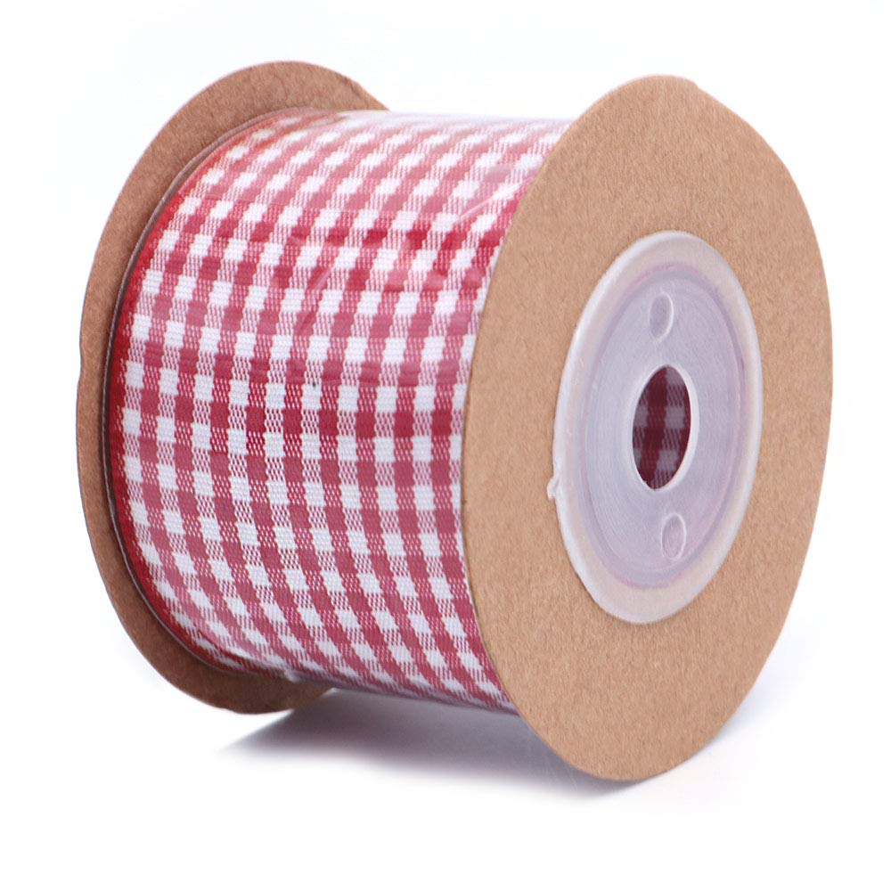 Ancllo Red Plaid Burlap Ribbon Christmas Wi Ribbon Wrapping Ribbon For Christmas Crafts Decoration Floral Bows Craft-38Mm X 5M
