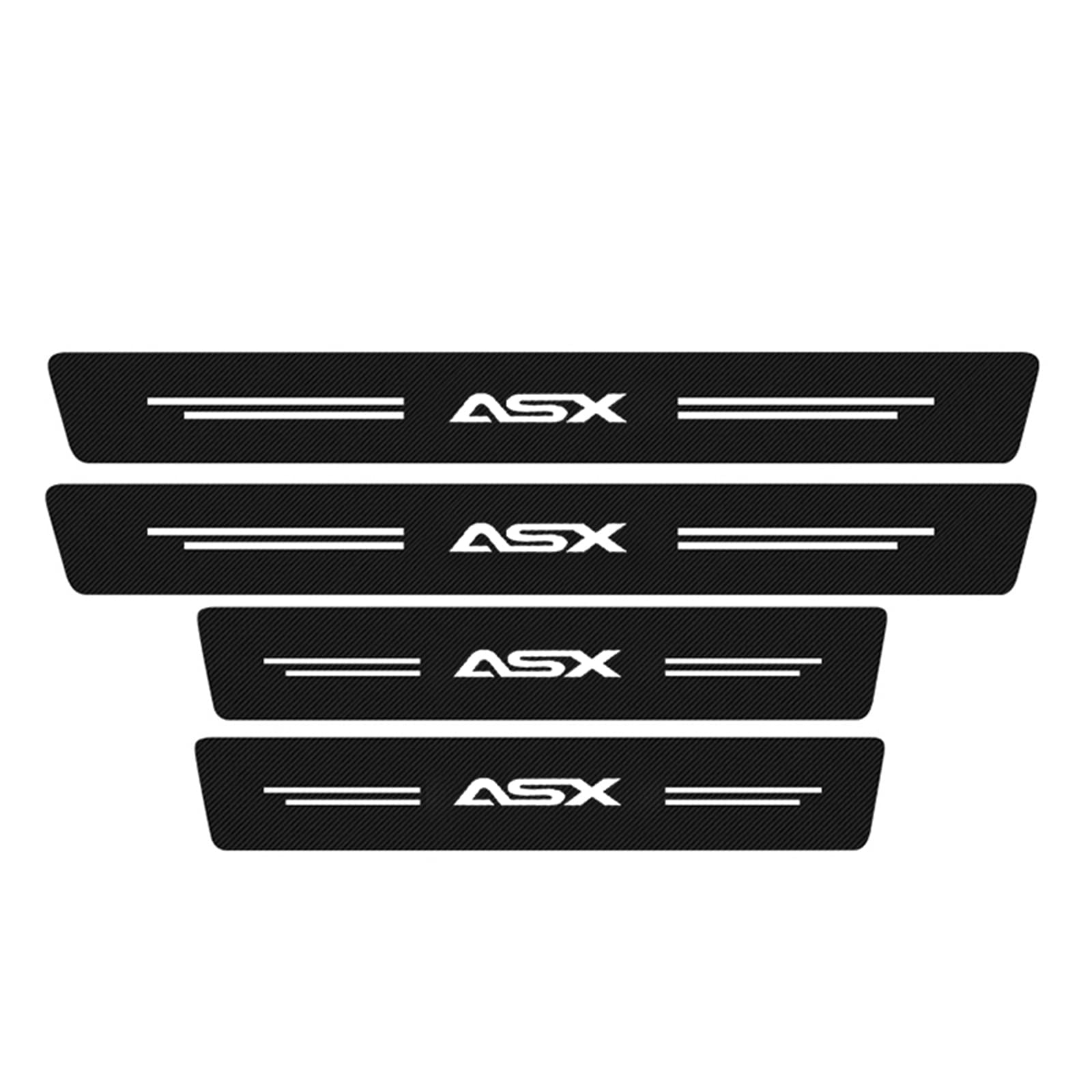 Symilov 4pcs Car Door Sill Protector for Mitsu-bishi ASX Pajero Outlander Eclipse Cross Car Threshold Scuff Plate Carbon Fiber Stickers Styling Accessories,ASX