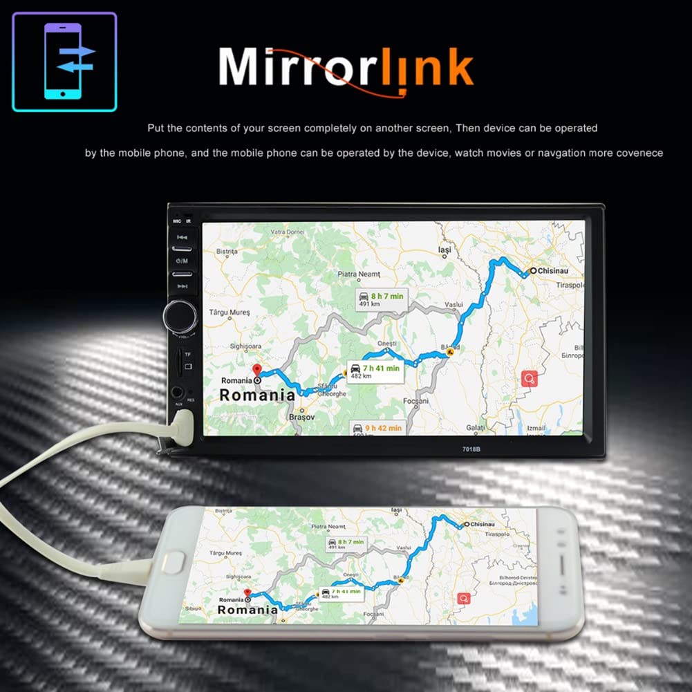 Reproductor universal de radio de coche de 7 pulgadas, 2 DIN, pantalla táctil, estéreo, MP5, Bluetooth, multimedia con cámara 7018B