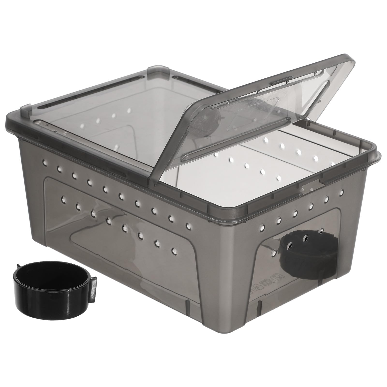 SHOWERORO Tortoise Hibernation Box with Ventilation and Secure Lid, Reptile Feeding Case for Small Crawling Insects Suitable for Geckos and Lizards