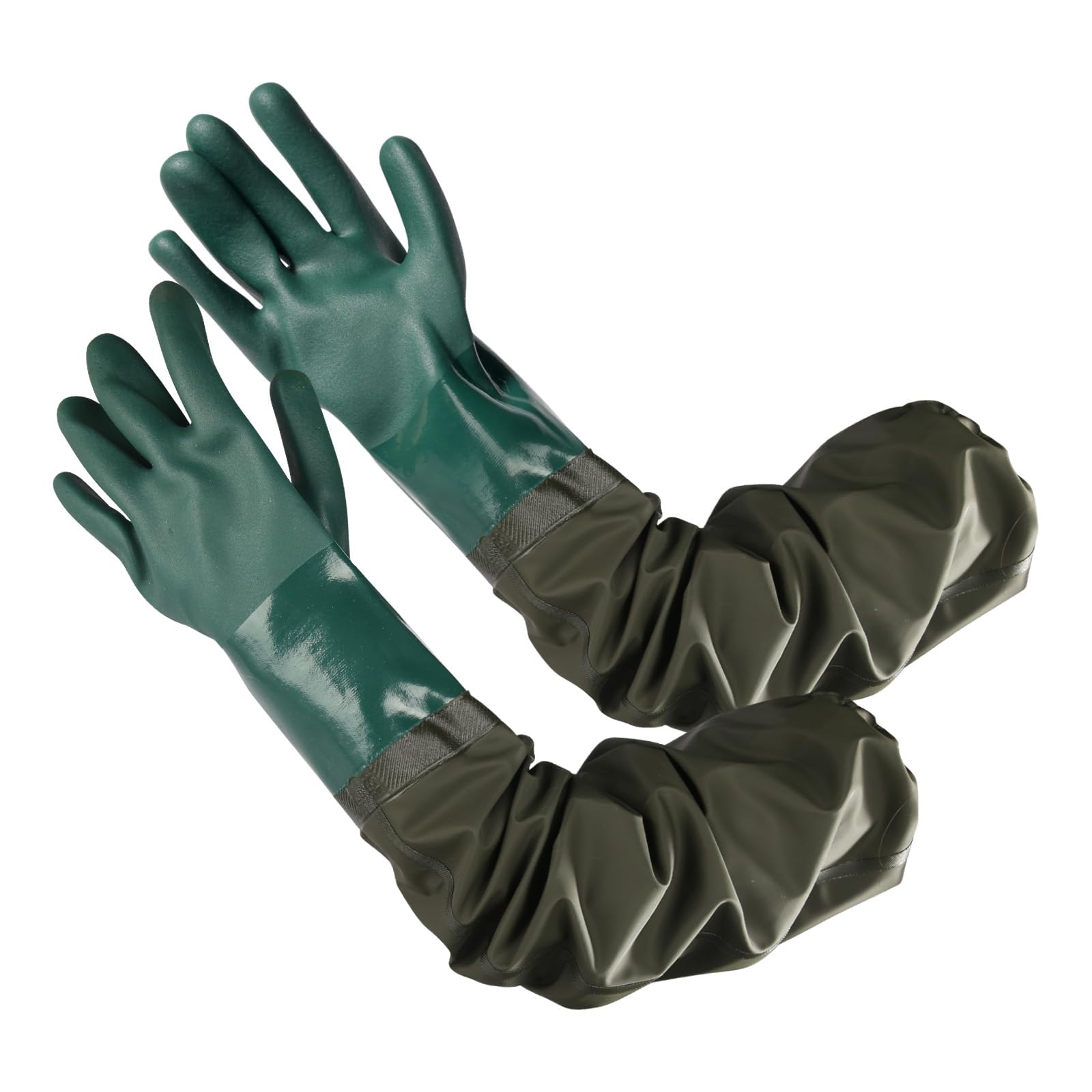 Gyism 30" Extra Long Rubber Gloves for Cleaning 75cm, Waterproof Chemical Gloves Men, Pond Gift, Pond Gloves for Resist Strong Acid, Alkali, Oil