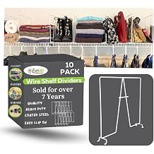مقسمات رف الأسلاك Evelots -10 Pack- تخزين خزانة وتنظيم للمكتب / النمل / المرآب - فاصل رف طويل - أداة سهلة القص - لا يوجد - فولاذ مطلي بالبلاستيك