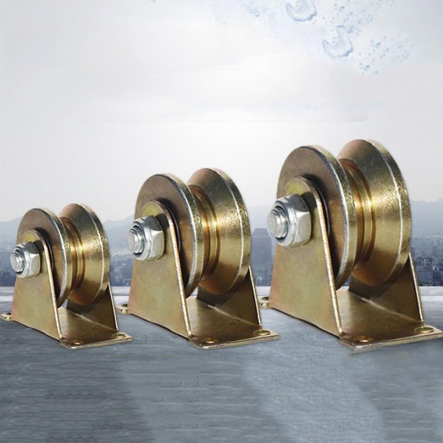 Ruedas de Polea con Ranura en V Resistencia,Polea de Inversión de Acero,Polea de Elevación,para Cuerdas Motores,Puerta Corredera,Industrial,Carga Fuerte,4 Piezas (99mm)