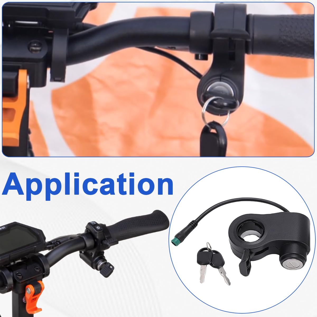 Interruttore di accensione con acceleratore a chiave per monopattino elettrico per Kukirin G2 Pro, G2 Max e G2 Pro DB, a 5 pin, ricambio e accessori