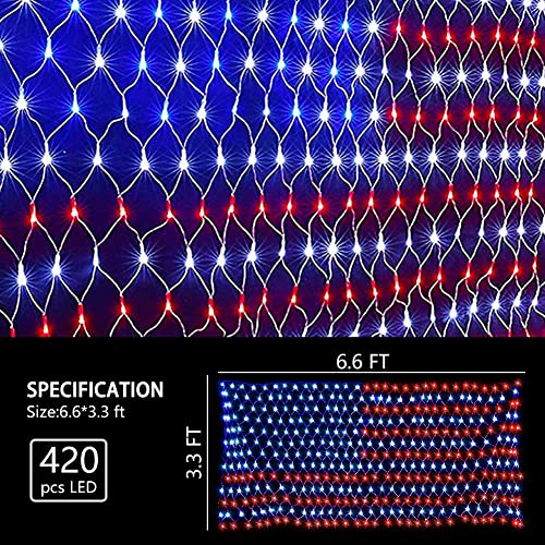 HYH-American-Flag-Lights-Outdoor-Solar-String-Lights-with-420-Super-Bright-LED-Waterproof-Flag-Net-Light-of-The-United-States-for-YardGardenFestivalHoliday4th-of-JulyIndependence-Day-Decoration