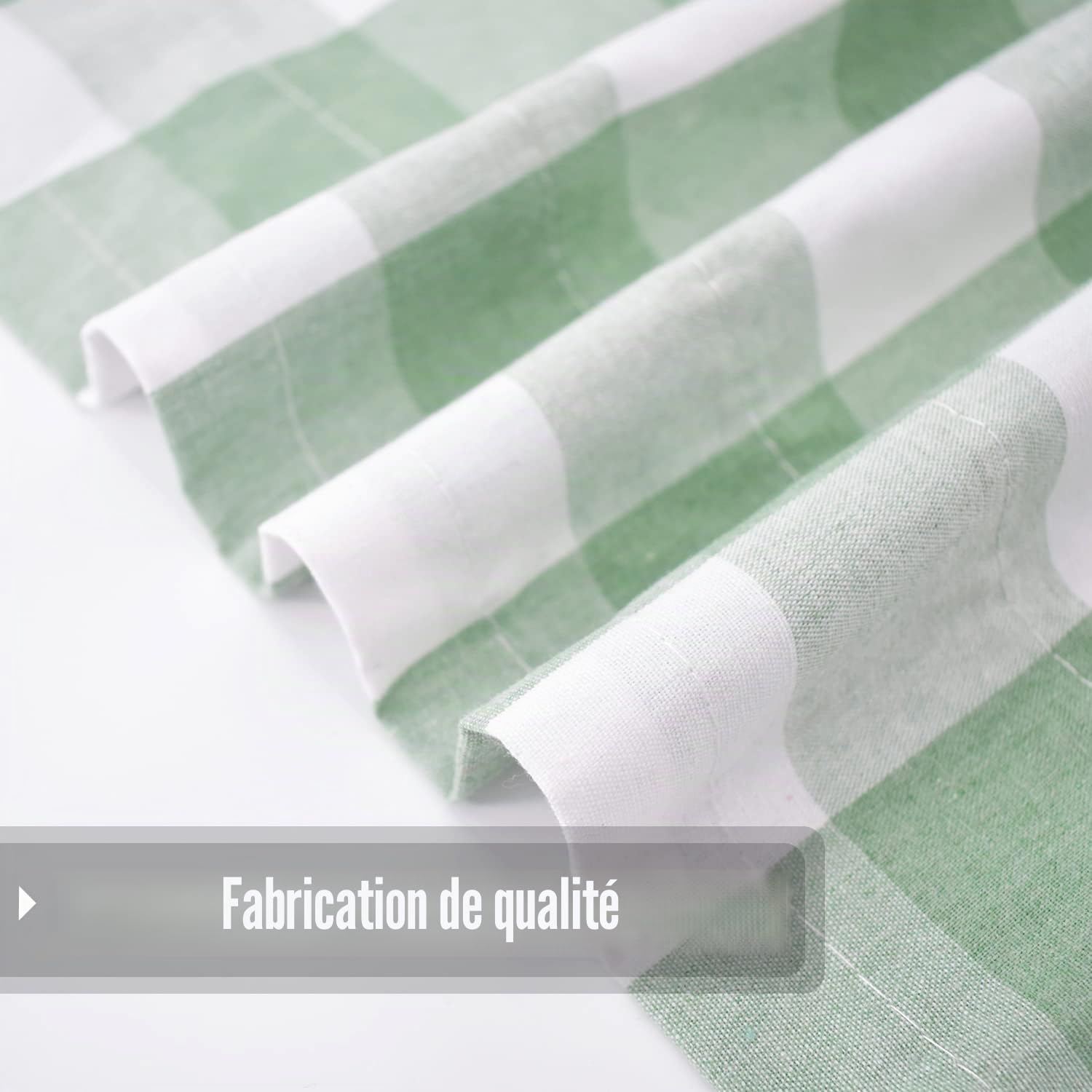 Lot de 2 rideaux de fenêtre en coton avec passe-tringle – Rideaux à carreaux de buffle avec passe-tringle de 203,2 cm de long – Rideaux de style ferme, cuisine, salon, chambre à coucher, sous-sol,