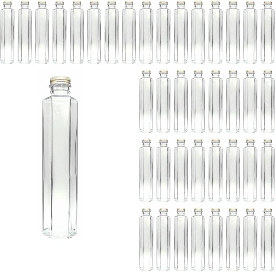 Amazon｜横浜ハーバリウム弐番店 ハーバリウム 瓶 六角 200ml 40本