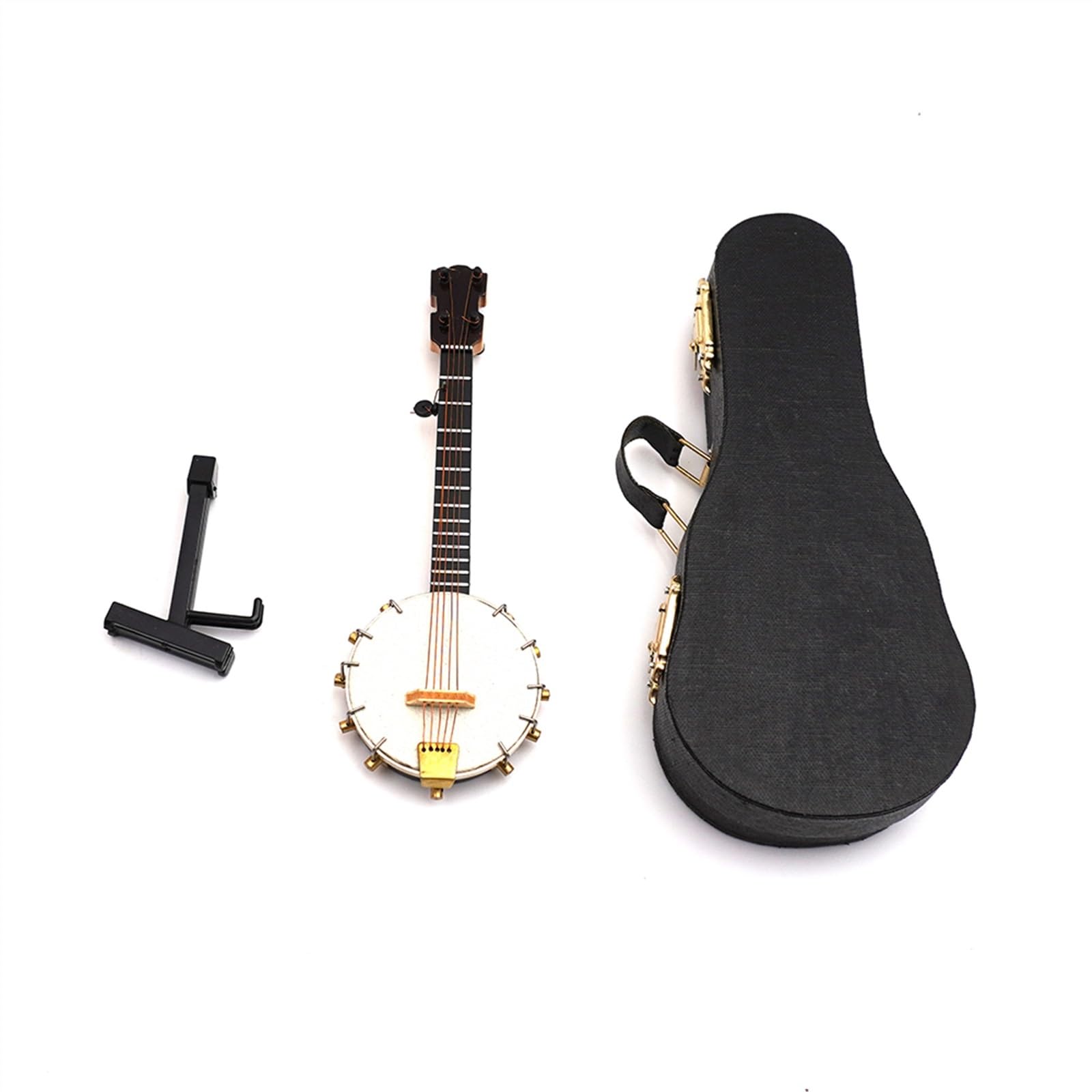 instrument muzyczny dekoracja do domu Miniaturowy Drewniany Model Banjo Z Walizką Mini Instrument Muzyczny Ozdoby Do Dekoracji Pokoju (Color : 20cm)