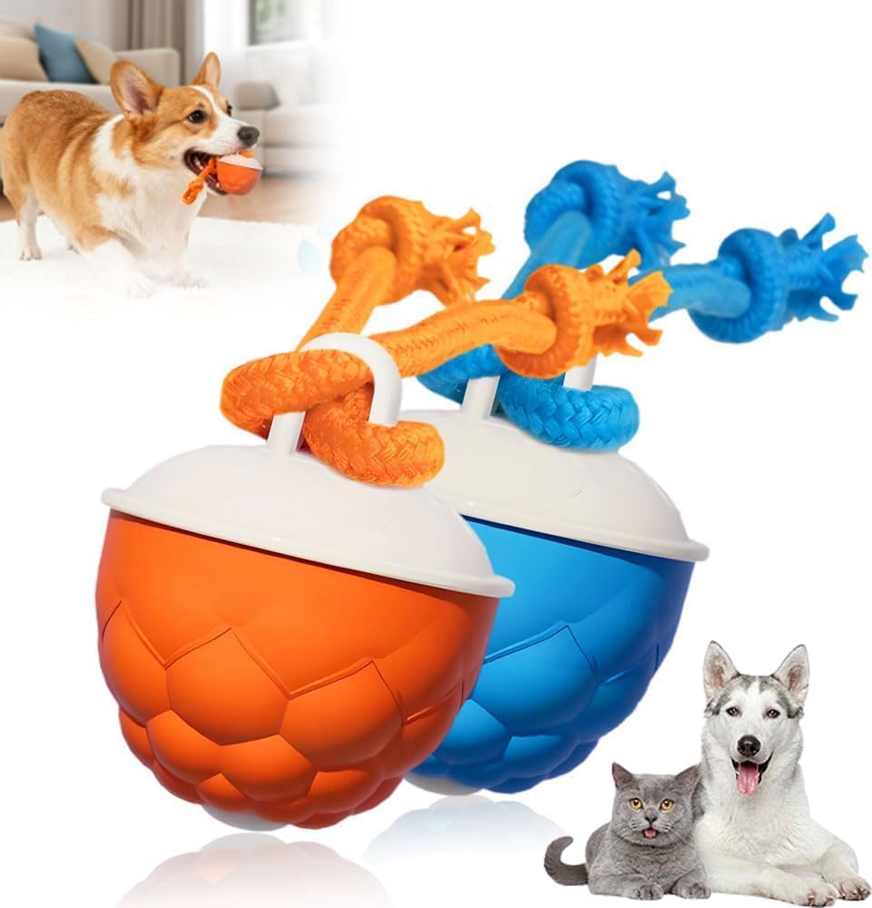 Interactive Dog Toys, Moving Dog Balls Cat Toys Rolling Ball for Puppy Small Medium Large Dogs, Self Moving Jumping Bouncing and Rotating Toy to Keep Them Busy (Blue+Orange)