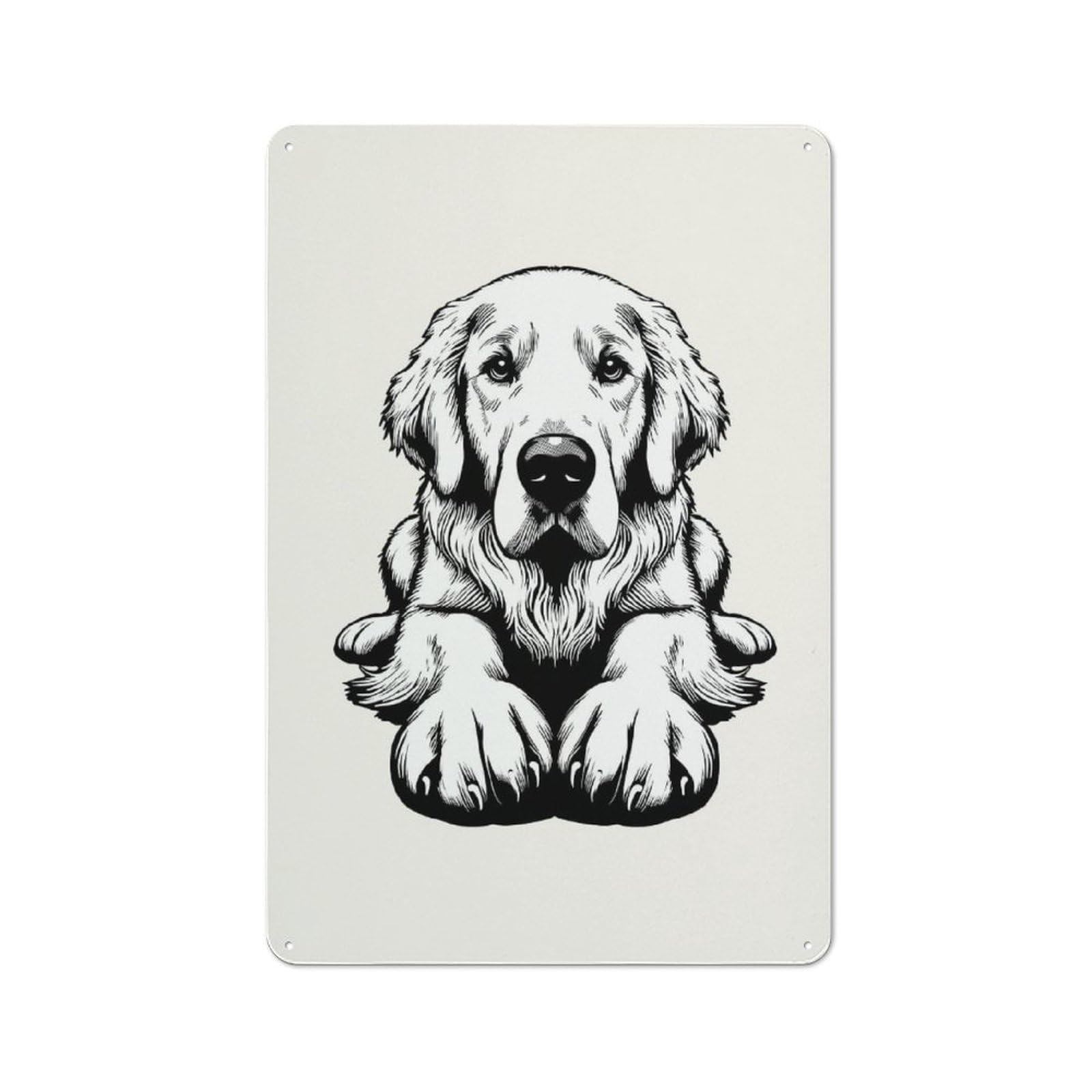 Golden Retriever(3) Urban Metal Wall Decor 30x20cm, Industrial Metal Sign for Flat, Bar, Studio Or Gallery Wall