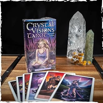 AYME Tarot Card Game 78 Pieces Crystal Visions Tarot Cards Decks For Beginners, Classic Traditional Standard Tarot Deck Fortune Telling Game Divination Tools For Adults (Style 5)