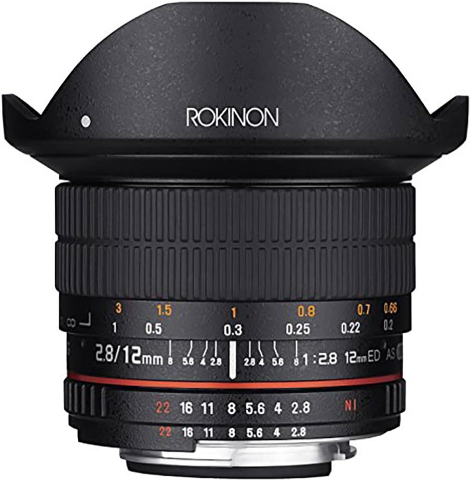 Rokinon 12mm F2.8 Ultra Wide Fisheye Lens for Nikon AE DSLR Cameras - Full Frame Compatible