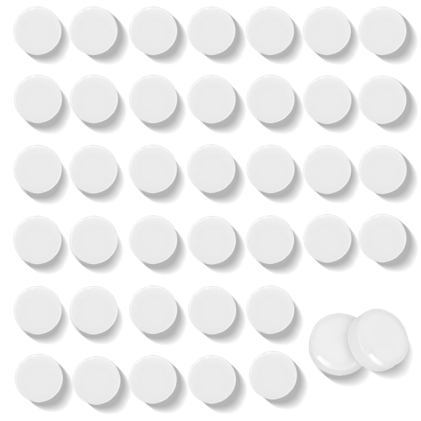 QOJOPU Fridge Magnets, Strong Mini Magnets for Whiteboard, Heavy Duty Small Round Magnets 40PCS - Decorative Magnets for Adults, Cute Magnetic Dots for Crafts, Office, Notice Board & Classroom (White)
