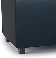 Vista 9 de SIMPLIHOME Avalon Storage Ottoman - 42 inch Wide Upholstered Vegan Leather Rectangular Flip-Top Ottoman in Distressed Dark Blue, Contemporary Coffee