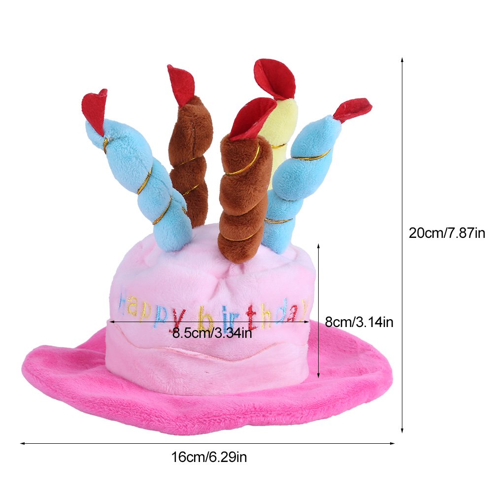 Happy Torta Cappello Per Cane Gatto Da Compleanno Pet Costume Da Compagnia Cappello Da Compagnia Per Animale Domestici Funny Dress Up Party Pet(rosa)