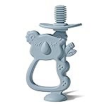 Moonkie Teething Toy, Safe & Easy to Hold BPA Free Silicone Teethers, 360 Baby Toothbrush with Suction Base, Teether Toys Best for Babies 6-12 Months (Koala Ether)