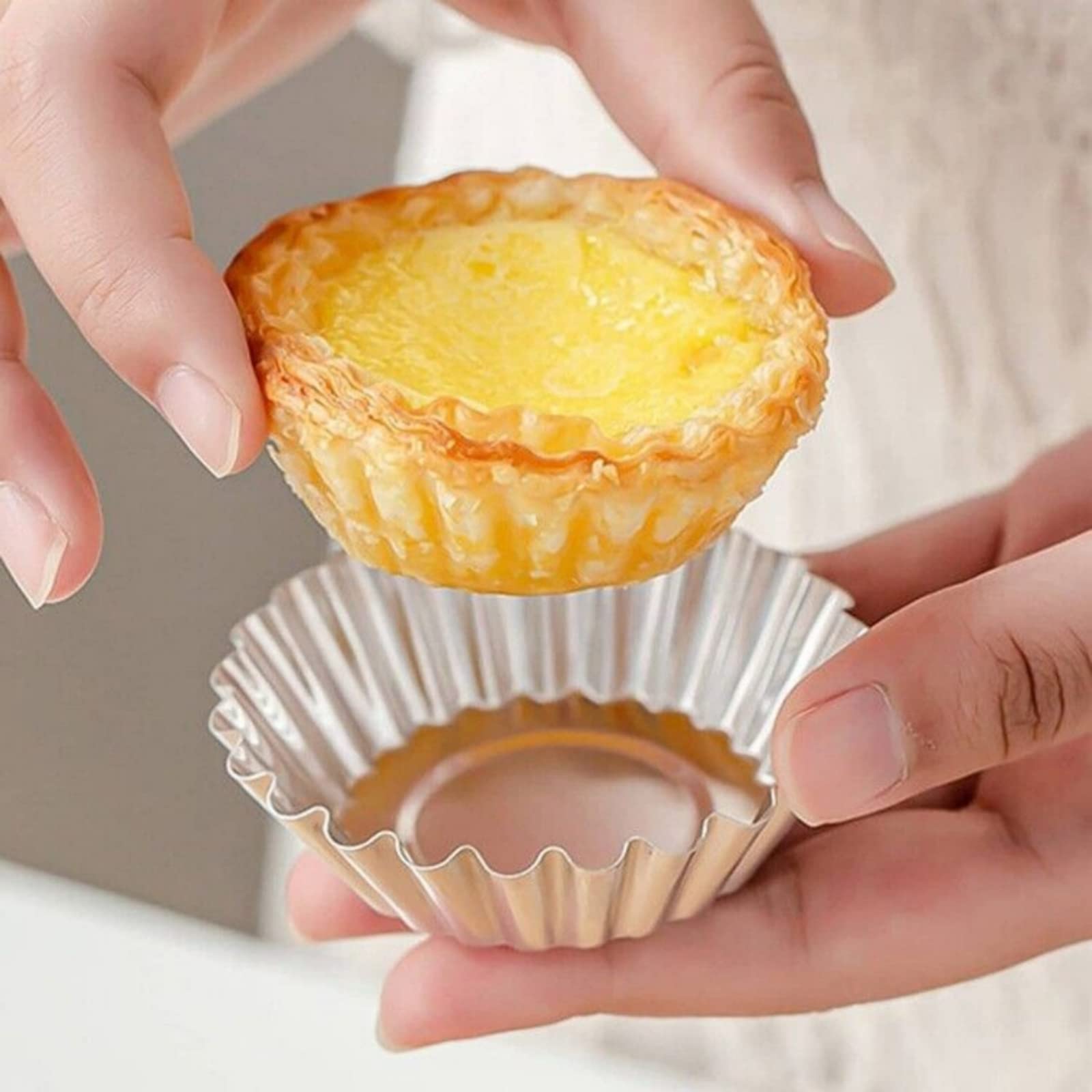 30 Moules à Tarte Aluminium NATUCE - Antiadhésifs, Réutilisables Pour Cupcakes, Desserts