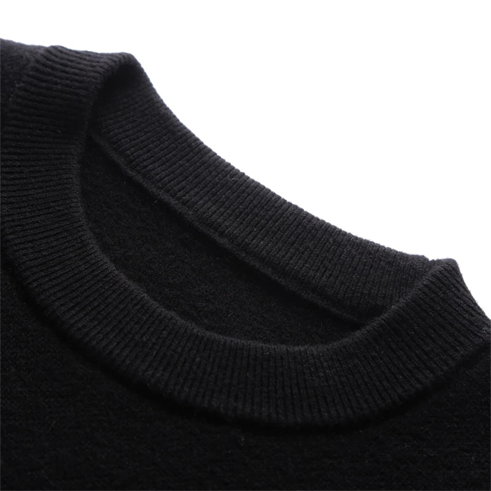 Maglione caldo da uomo in lana tinta unita lavorato a maglia spessa autunno e inverno O-collo a maniche lunghe