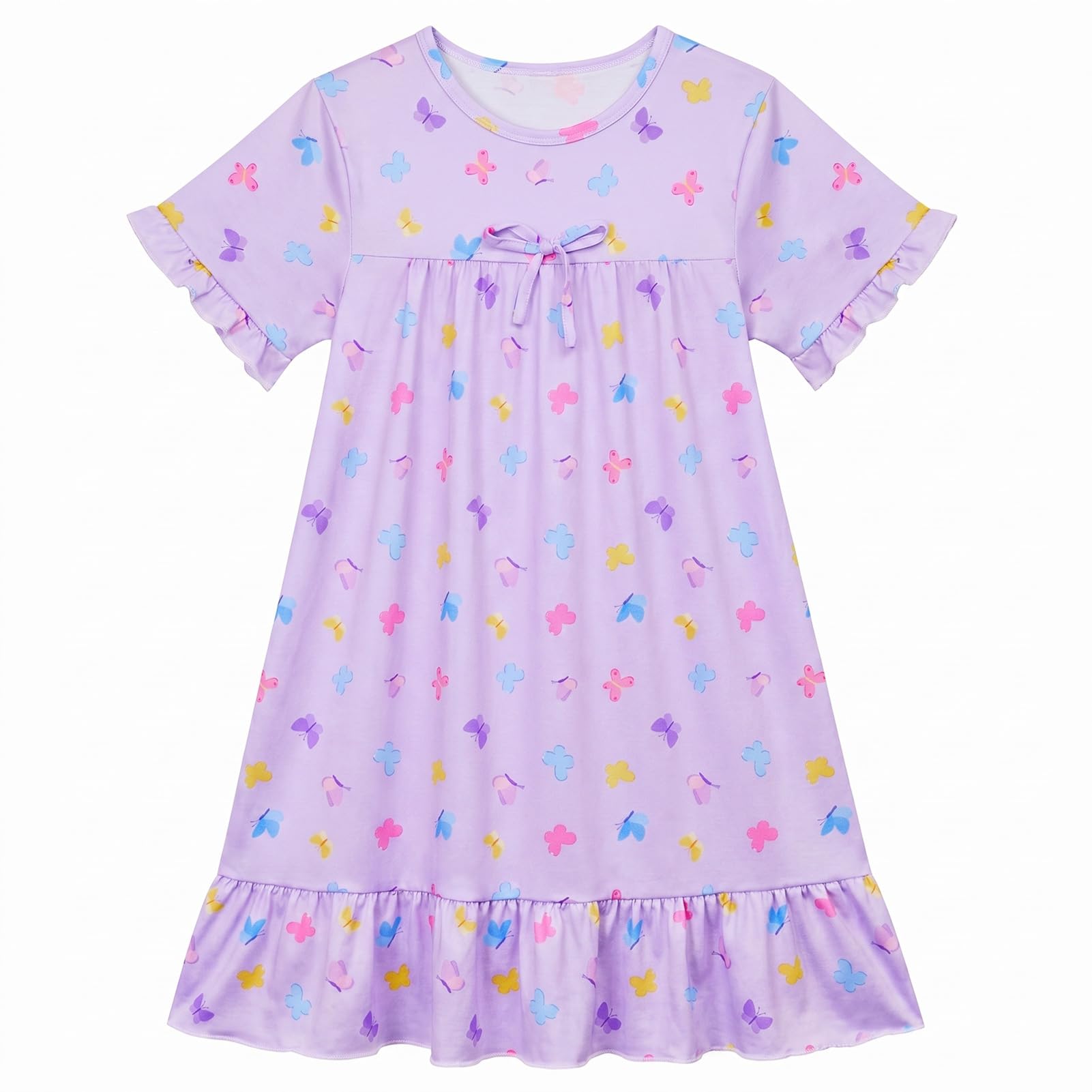 ICOSY ガールズ ナイトガウン 幼児 ガールズ パジャマ プリンセス ナイトガウン 服 女の子用 カジュアルドレス 3-4T パープル 蝶