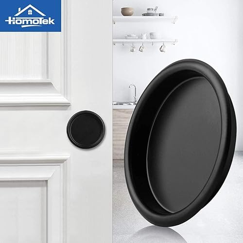 Miniatura 6 de HOMOTEK Paquete de 8 tiradores de dedo para puerta de armario, manijas redondas de puerta corredera de 2-18 pulgadas, tiradores de puerta de