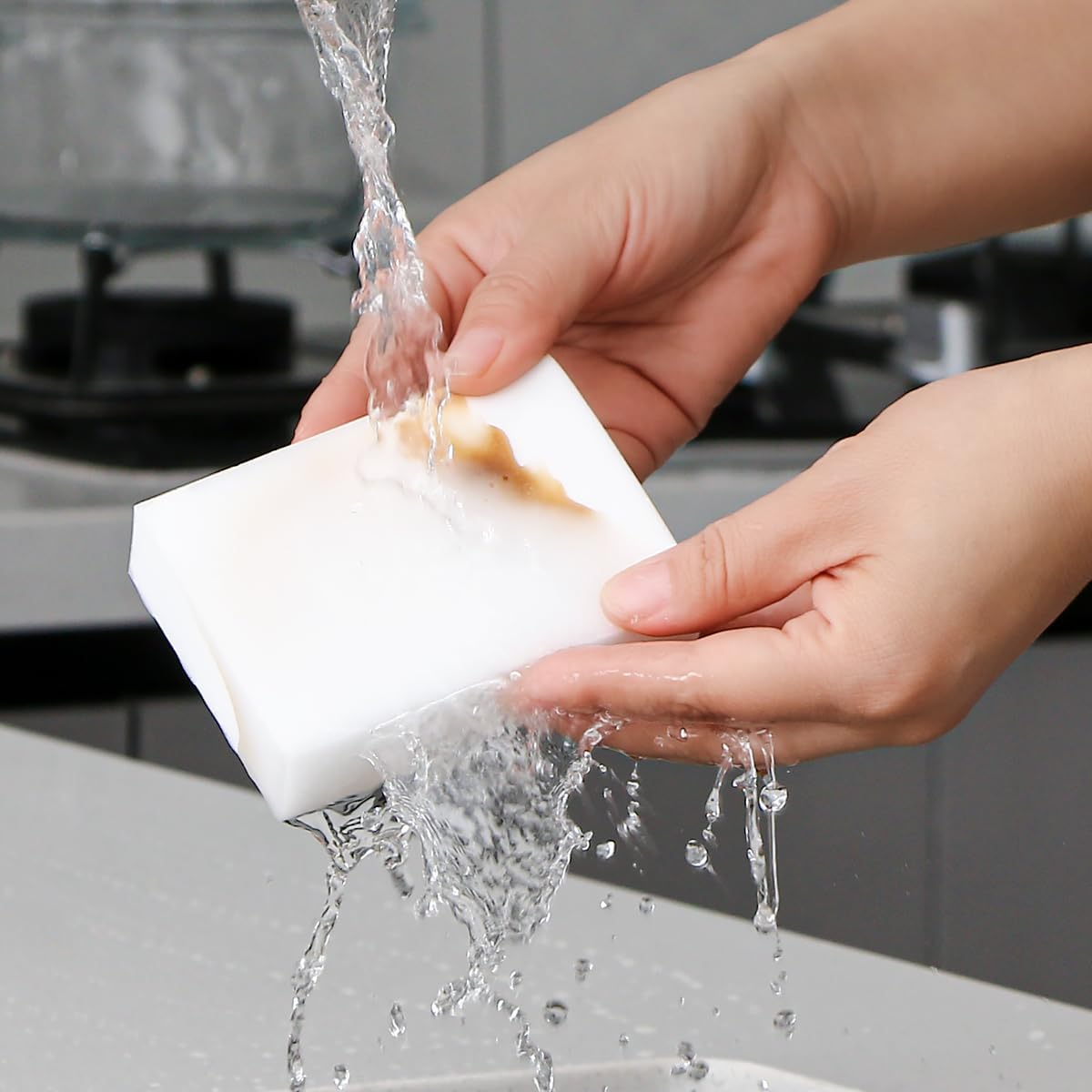 KHAMKARI Magic Eraser Cleaning Sponge | Pack of 5 | Chemical-Free, Sponges Multi-Purpose Wipe for Effortless Cleaning of Kitchen, Bathroom, Walls, Shoes & More β Tough on Stains, Gentle on Surfaces 2