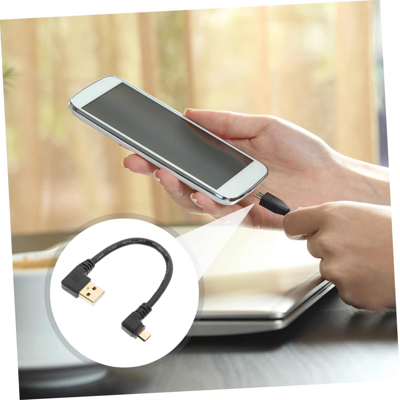 Gatuida 15pezzi Cavo Usb Gradi Da Ricarica Veloce e Trasferimento Dati Design Angolare Per Smartphone e Tablet Materiale Di Placcato e Previene Surriscaldamento e Sovraccarico