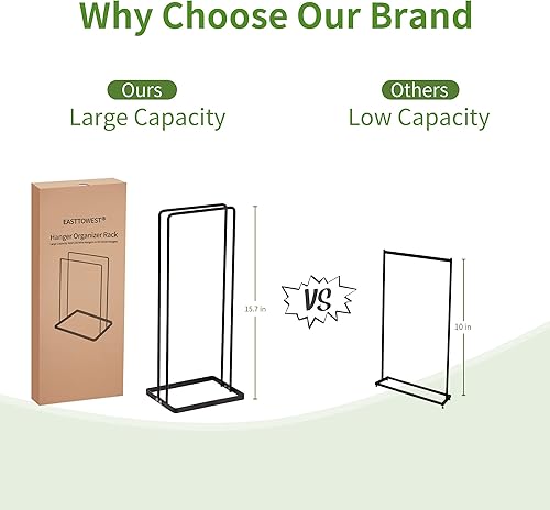 Miniatura 2 de Organizador de perchas, apilador para armario, cuarto de servicio, capacidad para 110 perchas de alambre para ropa, soporte de almacenamiento para