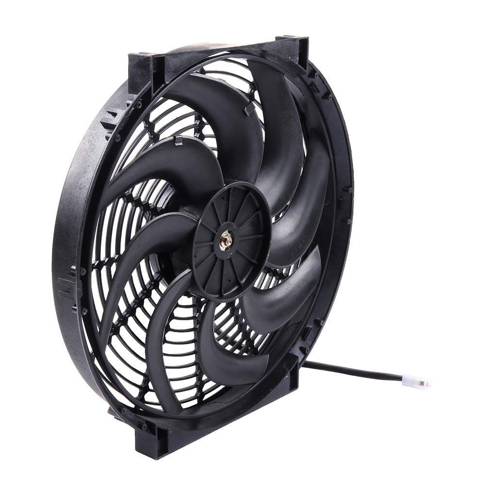Koelventilator, 12 Inch Motorkoeler Universele Ventilator Slank Ventilatorwiel Elektrische Push Pull Ventilatormotor Koelventilator Met Montageset 12v 80w 818713227