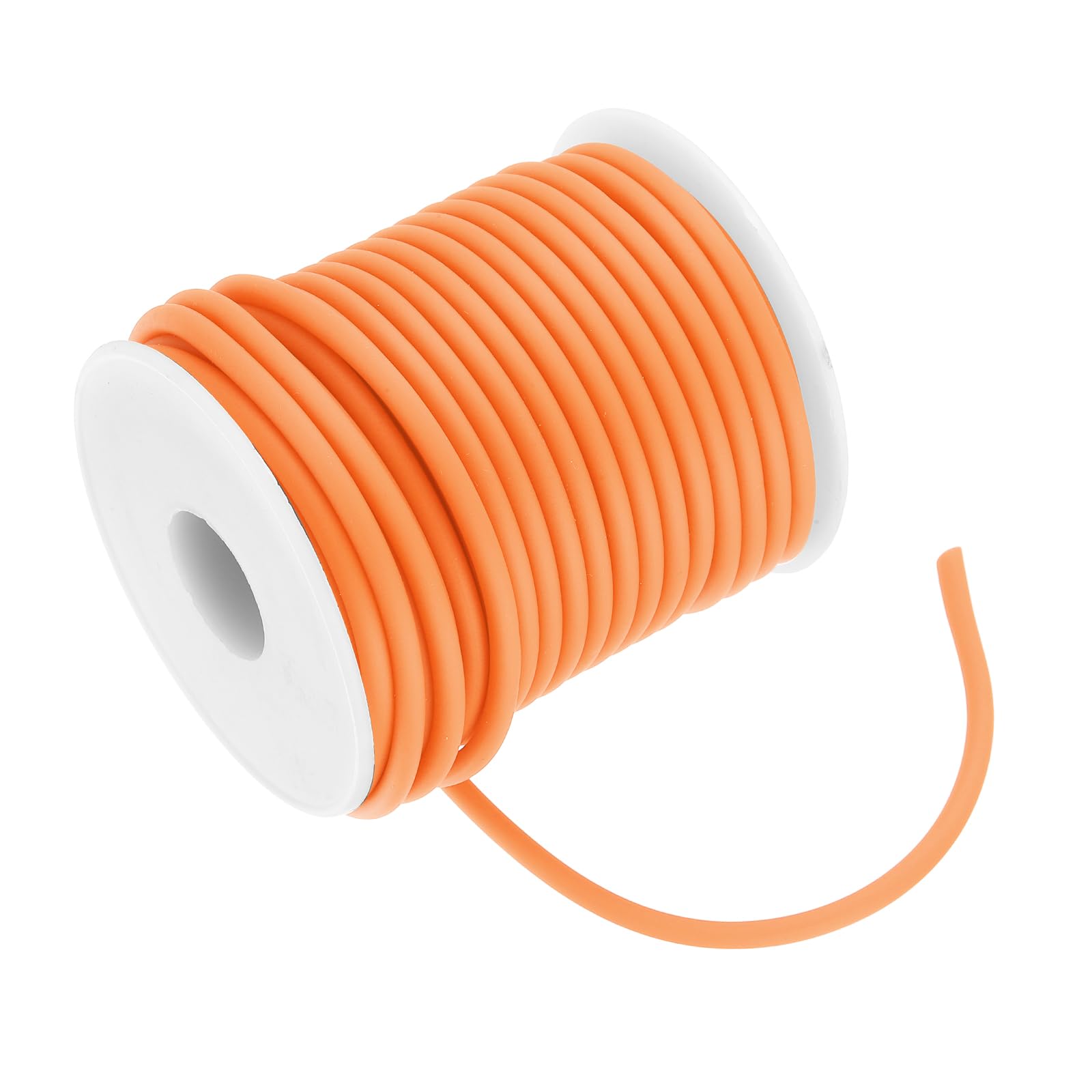 sourcing map 16.4 Yards Hollow Pipe Tubing Rubber Cord 4mm Knitting Barber Cord Jewelry Silicone Hollow Cords for Necklaces Bracelets Knitting DIY Crafts Beading, Light Orange โ image 1