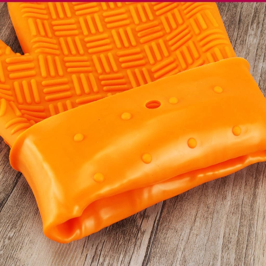 Gant Four Maniques Cuisine Gants en Silicone Épais Imperméables Résistants À La Chaleur pour Four À Vapeur, Four À Micro-Ondes, Gants D'isolation Thermique, 2 Pièces Gant Cuisine