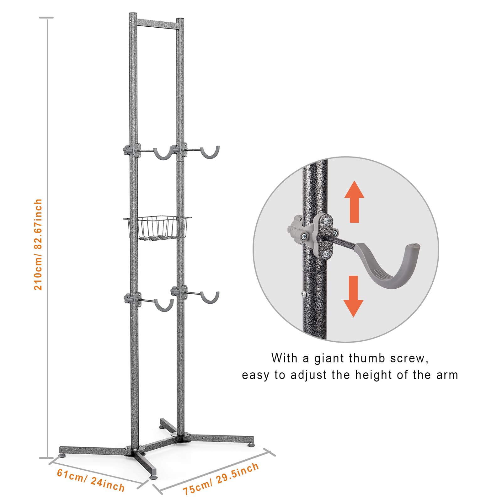 CXWXC 2-/4-Bike Storage Rack with Basket - Bike Rack Garage for Road, Mountain and Hybrid Bike Garage & Home (For 2 bikes)