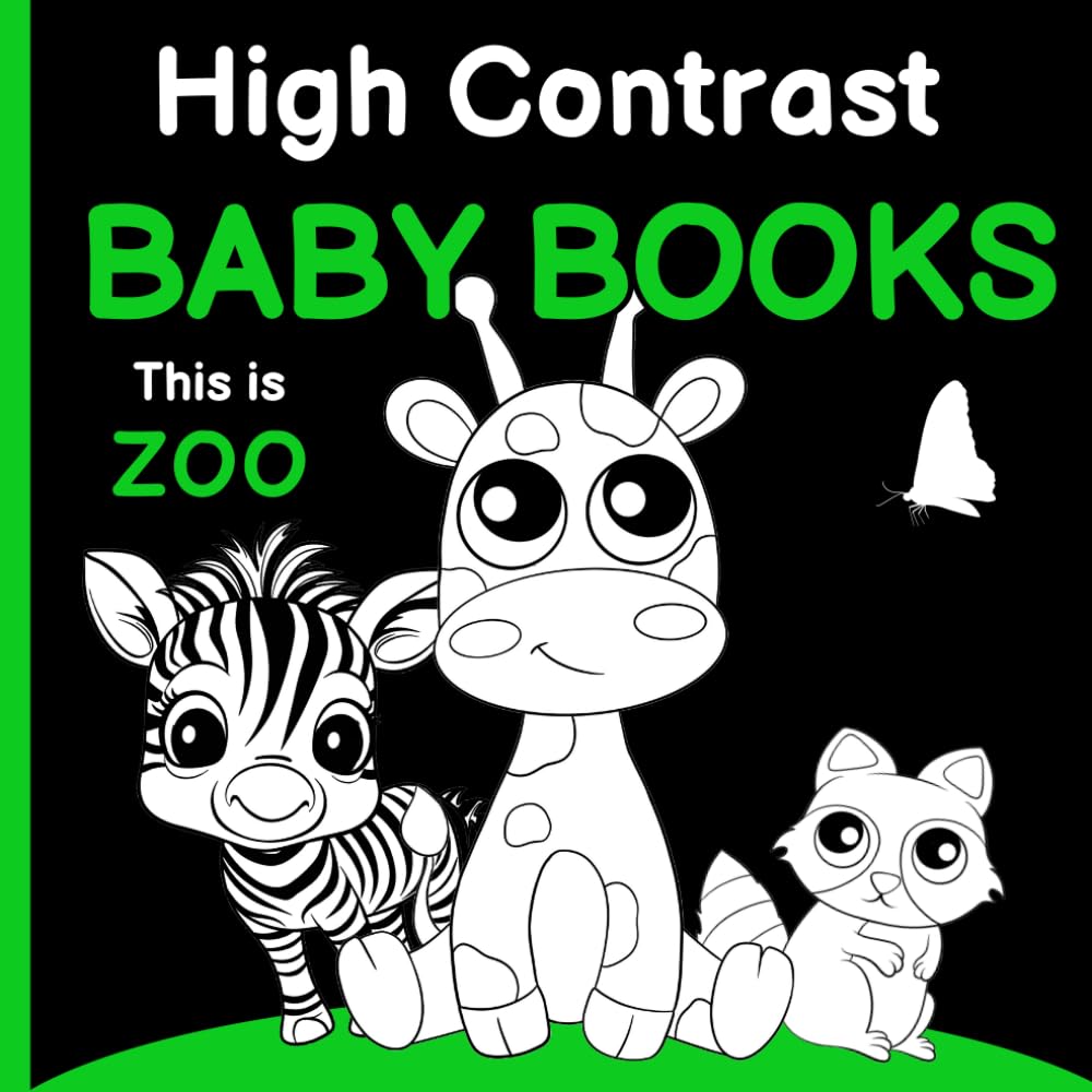 This is Zoo High Contrast Baby Books for Newborn: Awesome Baby High Contrast Book 0-12 Month, Zoo-inspired Sensory Stimulation
